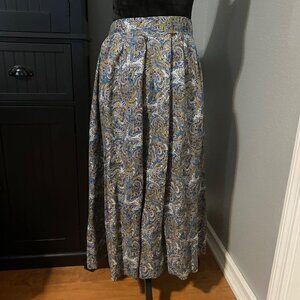 Vintage Ship ‘N Shore Paisley Long Skirt Size 12 A-Line USA Cottagecore Retro